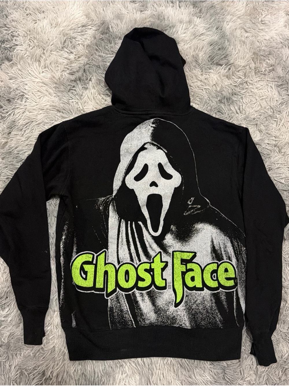 Ghost Face Hoodie Mens Small Black Horror Movie Graphic Pullover